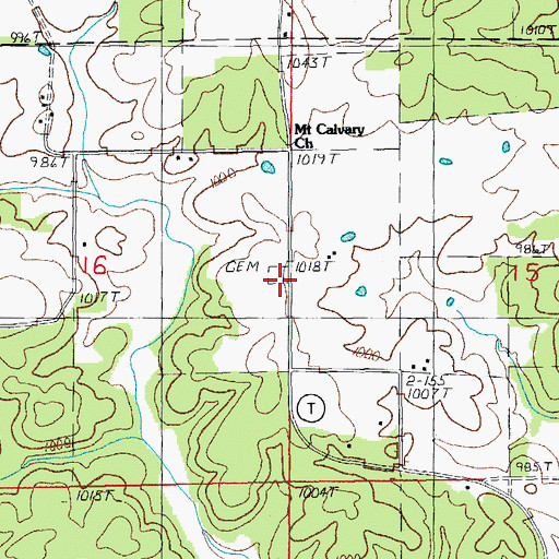 Topographic Map of New Salem Cemetery, MO
