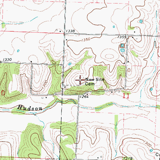 Topographic Map of New Site Cemetery, MO