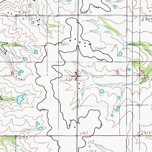 Topographic Map of New York School, MO