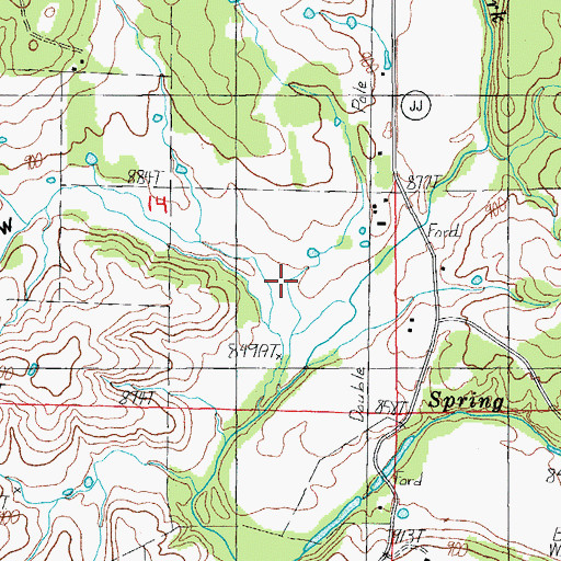 Topographic Map of Newberry Hollow, MO