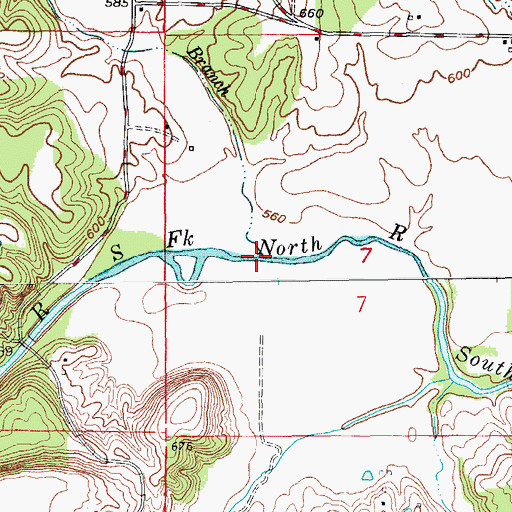 Topographic Map of Newmarket Branch, MO