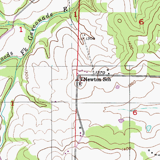 Topographic Map of Newton School, MO