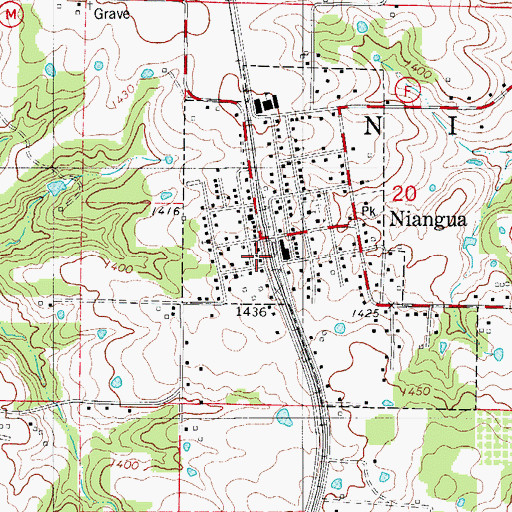 Topographic Map of Niangua, MO