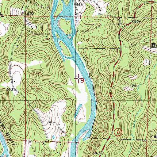 Topographic Map of Niangua River, MO