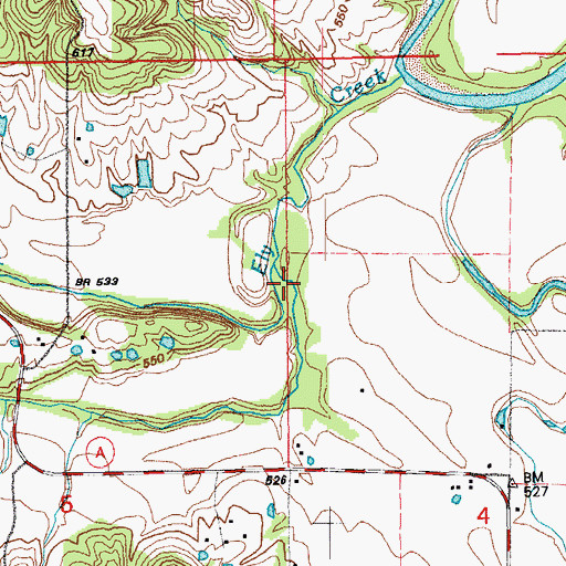 Topographic Map of Nichols Creek, MO