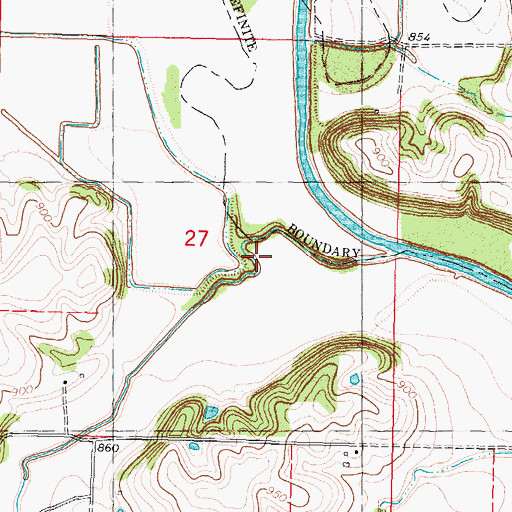 Topographic Map of Nichols Creek, MO