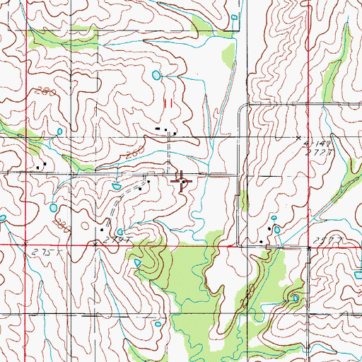 Topographic Map of No Creek School, MO