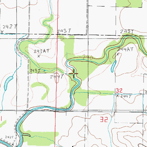 Topographic Map of Nobel Branch, MO