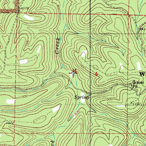 Topographic Map of Lick Creek School, AR