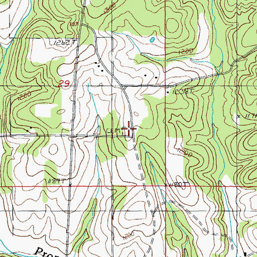 Topographic Map of Nogle Church, MO