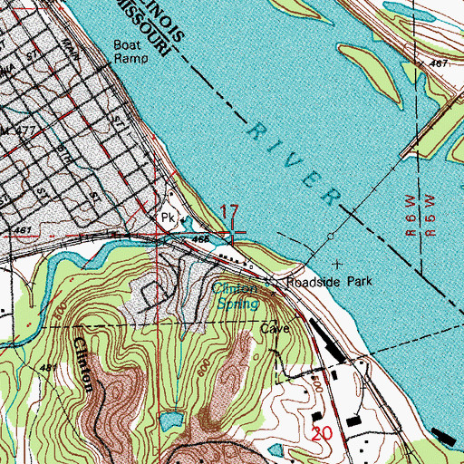 Topographic Map of Noix Creek, MO