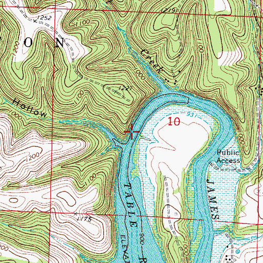 Topographic Map of Noland Hollow, MO