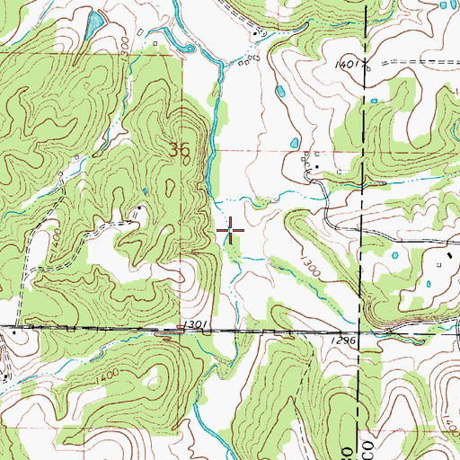 Topographic Map of Norman Branch, MO