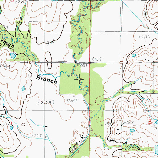 Topographic Map of Norman Branch, MO