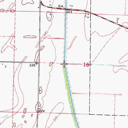 Topographic Map of North Cut Ditch, MO