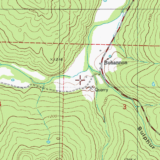 Topographic Map of Lick Hollow, AR