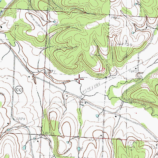 Topographic Map of North Elkhorn Creek, MO