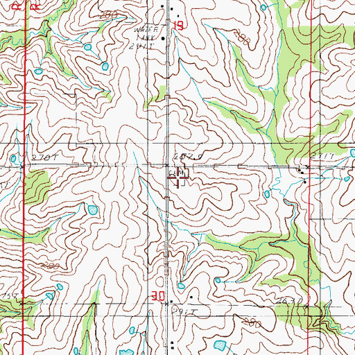 Topographic Map of North Evans Cemetery, MO