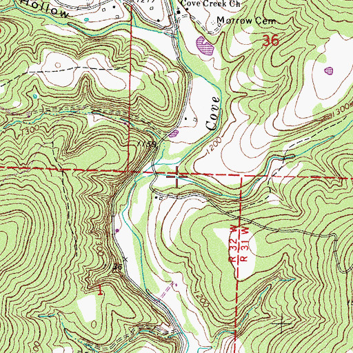 Topographic Map of Lick Hollow, AR