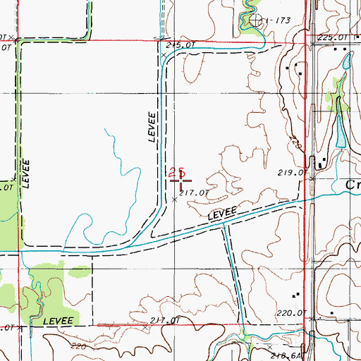 Topographic Map of North Fork Crooked Creek, MO