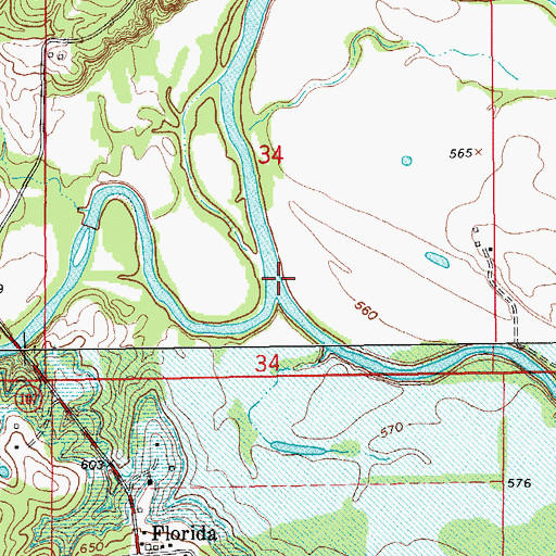 Topographic Map of North Fork Salt River, MO
