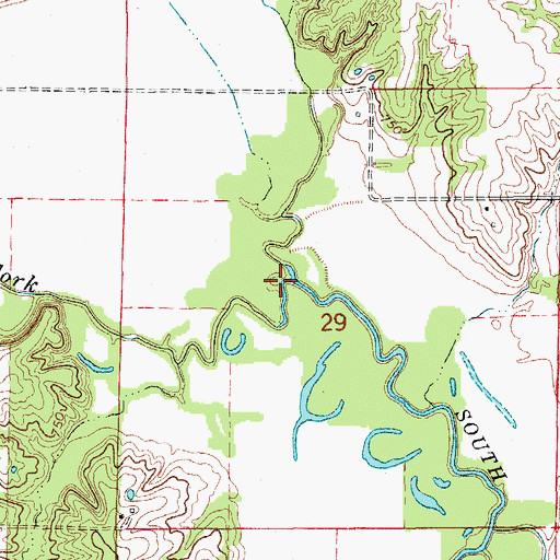 Topographic Map of North Fork South Fabius River, MO