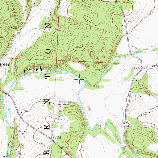 Topographic Map of North Indian Creek, MO