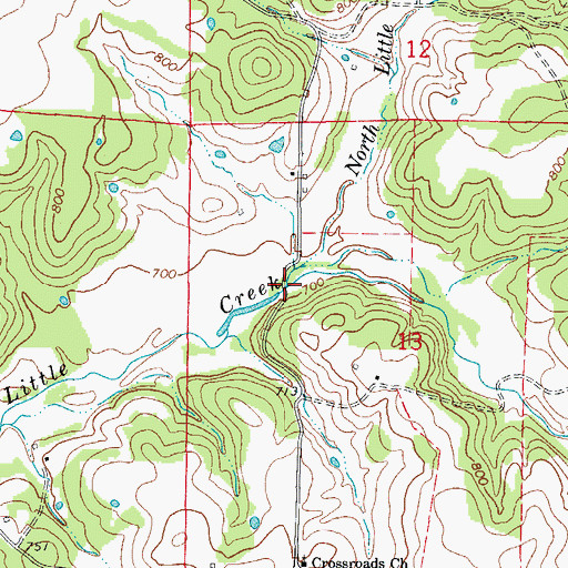 Topographic Map of North Little Creek, AR