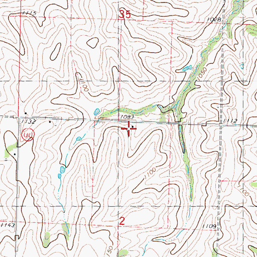 Topographic Map of North Prairie School, MO