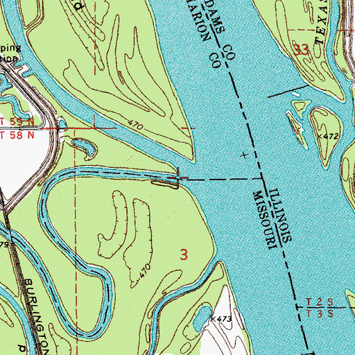 Topographic Map of North River, MO