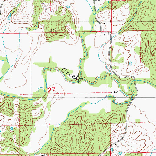 Topographic Map of North Spring Creek, MO