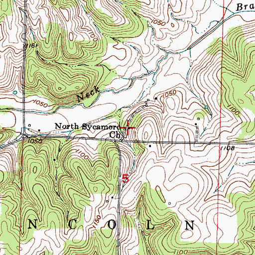 Topographic Map of North Sycamore Church, MO