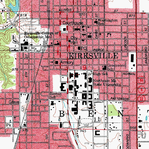 Topographic Map of Truman State University, MO