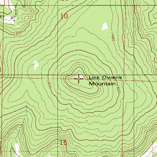 Topographic Map of Lick Owens Mountain, AR