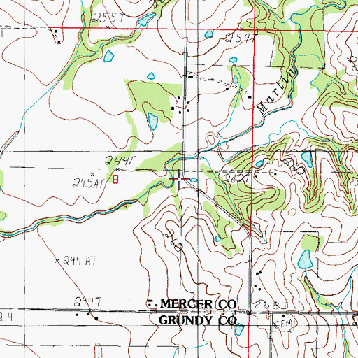 Topographic Map of Norton School, MO