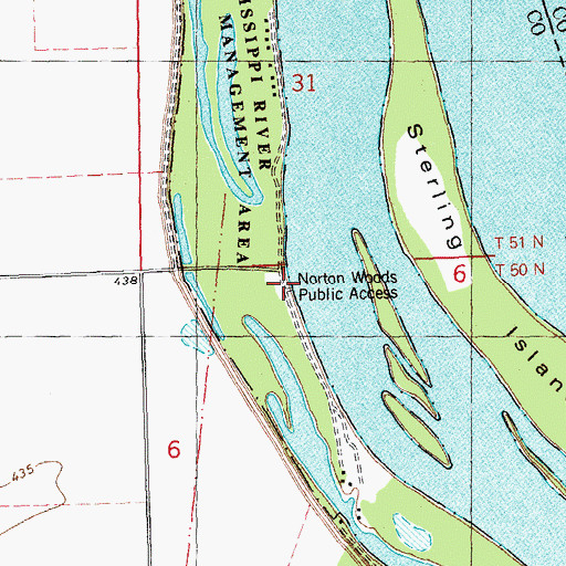 Topographic Map of Norton Woods Public Access, MO