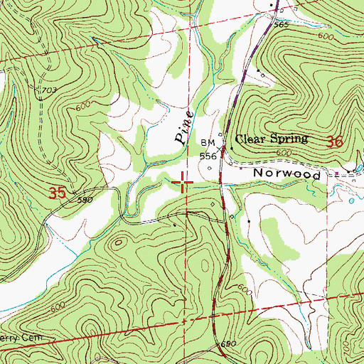 Topographic Map of Norwood Hollow, MO