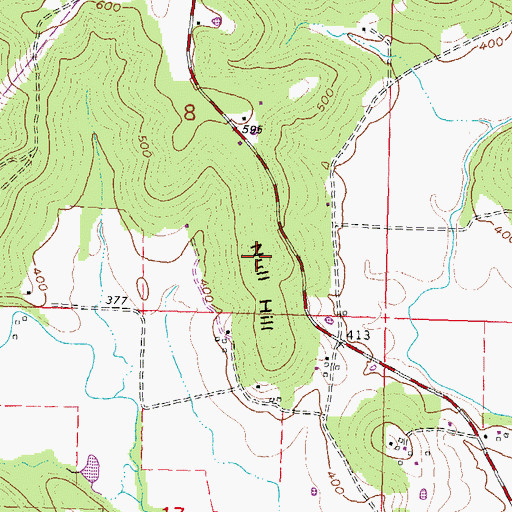 Topographic Map of Null Hill, MO