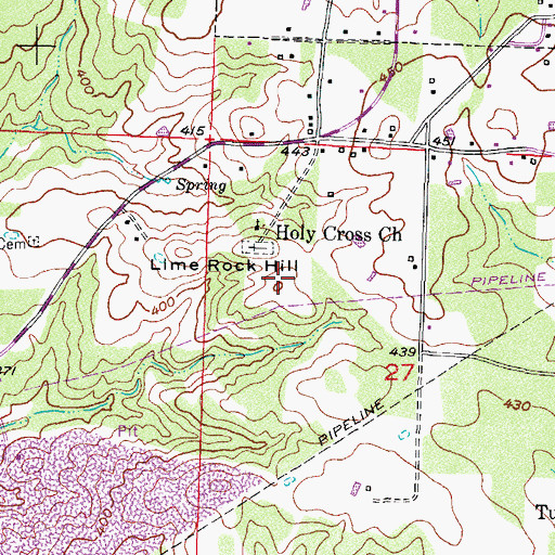 Topographic Map of Lime Rock Hill, AR