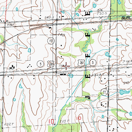 Topographic Map of Oak Arbor School (historical), MO