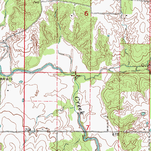 Topographic Map of Oak Dale Branch, MO