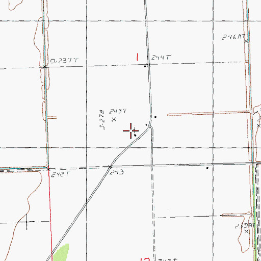 Topographic Map of Oak Grove Church, MO