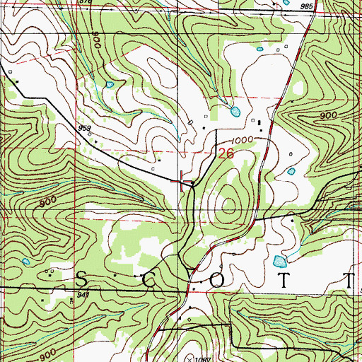 Topographic Map of Oak Grove Church (historical), MO