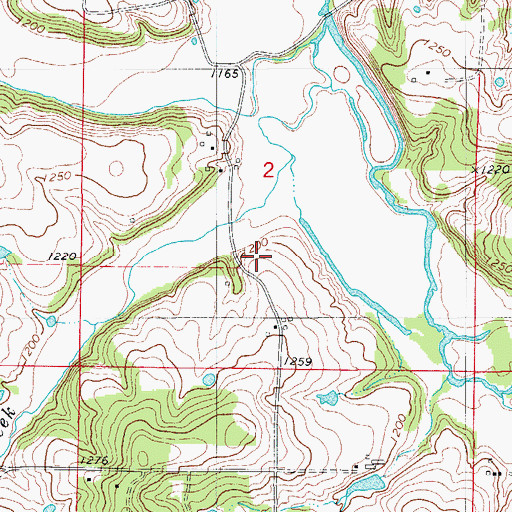 Topographic Map of Oak Grove School, MO