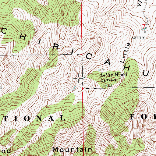 Topographic Map of Little Wood Spring, AZ