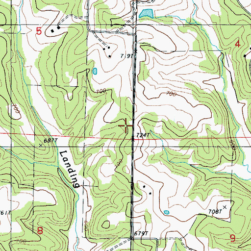 Topographic Map of Oak Grove School (historical), MO