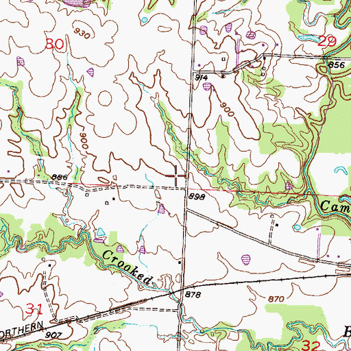 Topographic Map of Oak Grove School (historical), MO