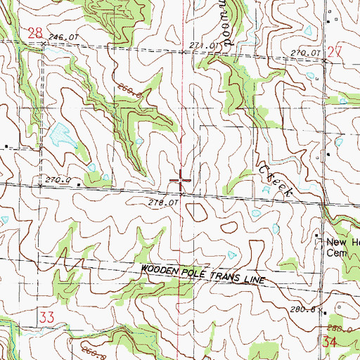 Topographic Map of Oak Grove School (historical), MO