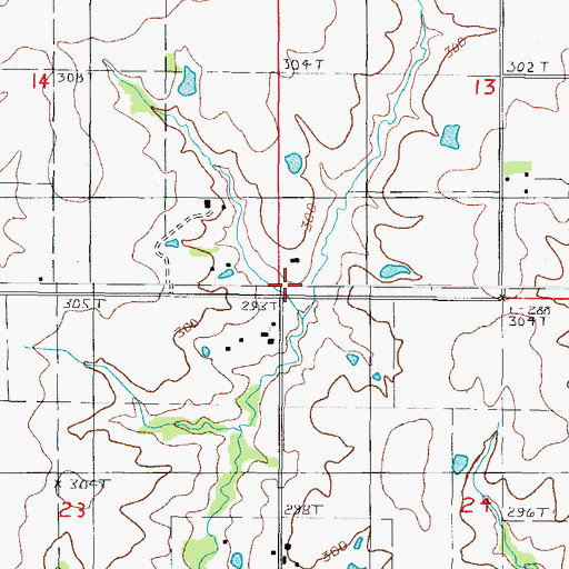 Topographic Map of Oak Grove School, MO