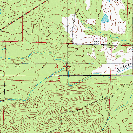 Topographic Map of Little Antoine Creek, AR